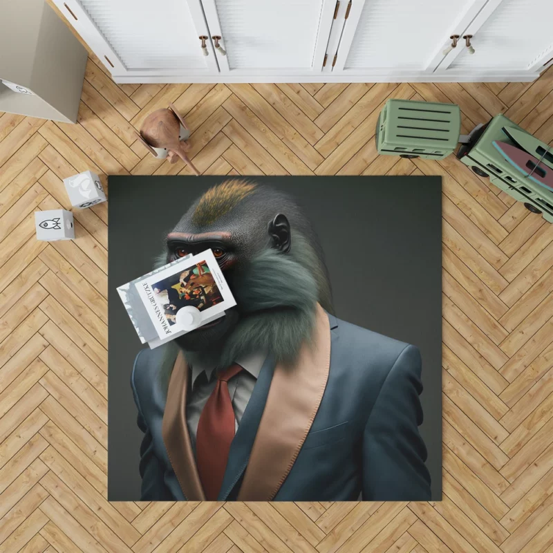 Dapper Monkey in a Suit Rug