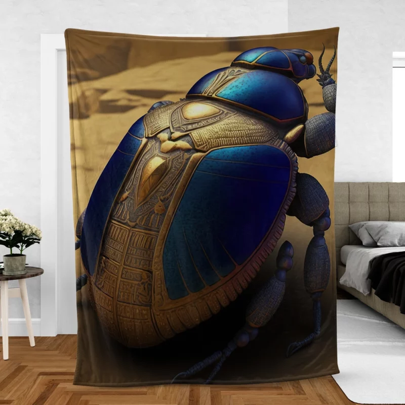 Decorative Scarab Beetle Fleece Blanket