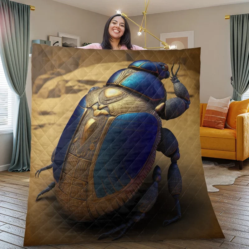 Decorative Scarab Beetle Quilt Blanket