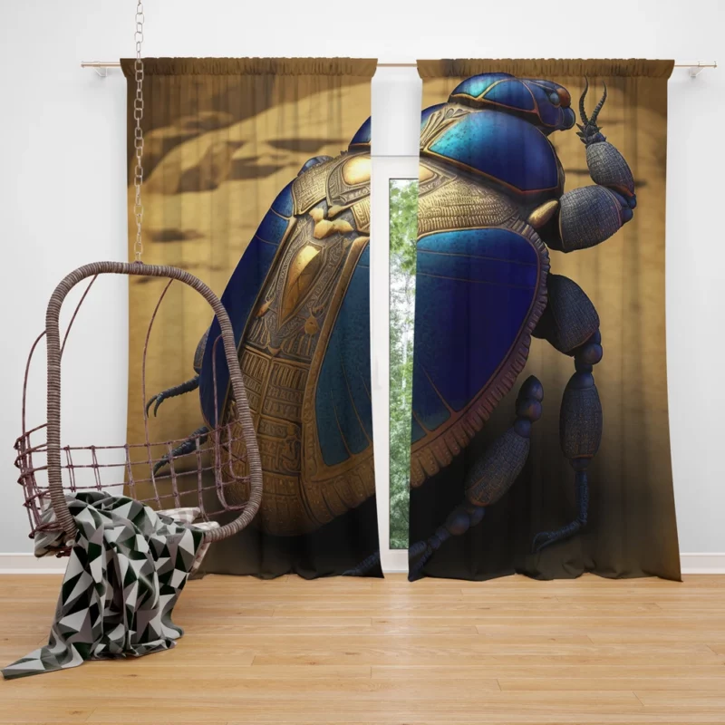 Decorative Scarab Beetle Window Curtain