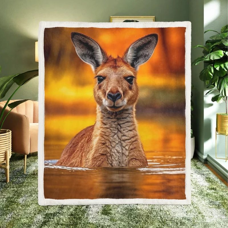 Deer Generated by AI Sherpa Fleece Blanket