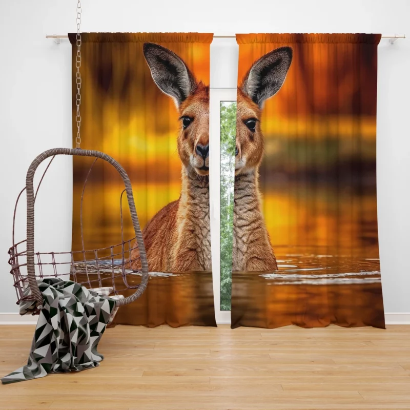 Deer Generated by AI Window Curtain