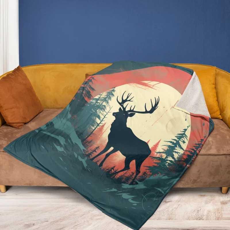 Deer Wildlife Photography Fleece Blanket 1