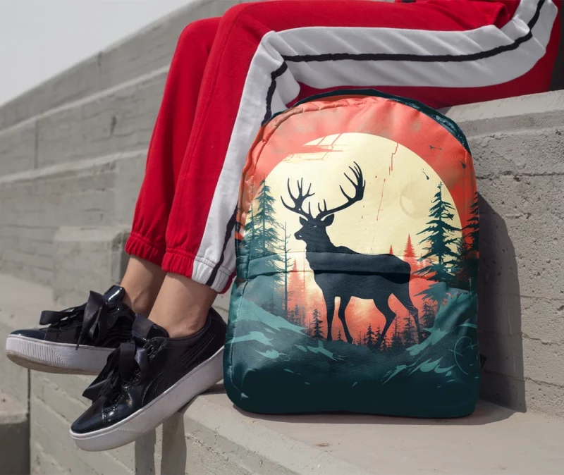 Deer Wildlife Photography Minimalist Backpack 1