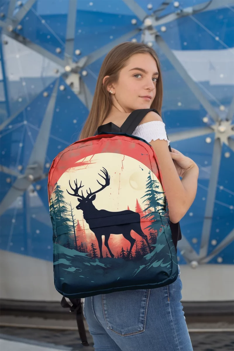 Deer Wildlife Photography Minimalist Backpack 2