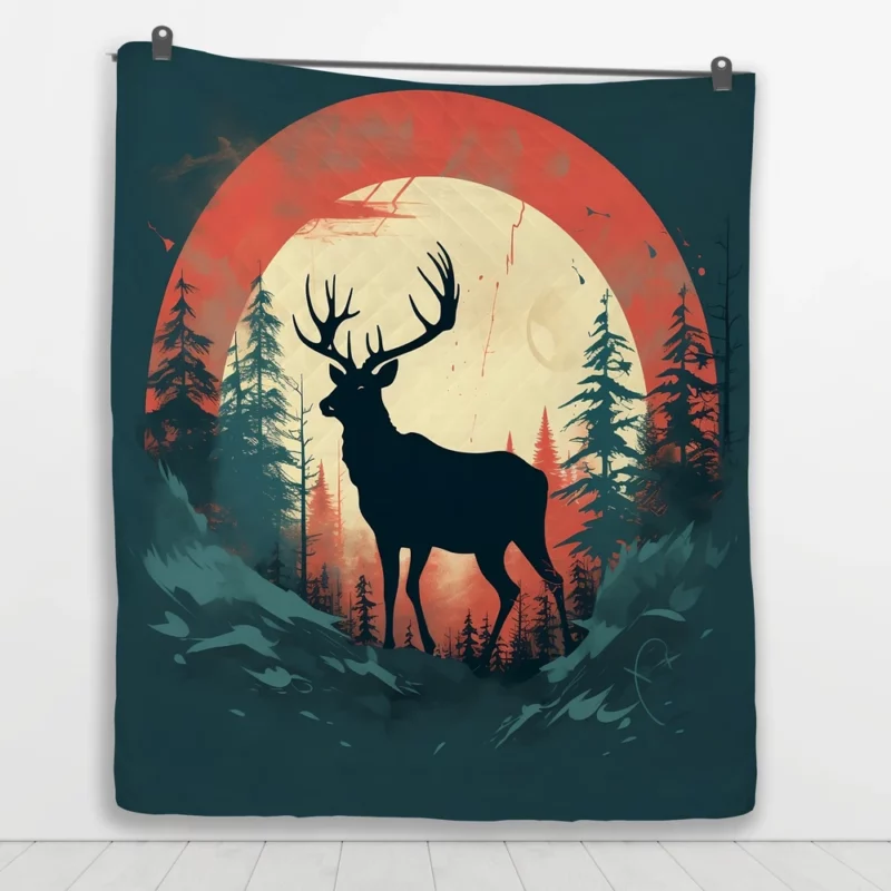 Deer Wildlife Photography Quilt Blanket 1