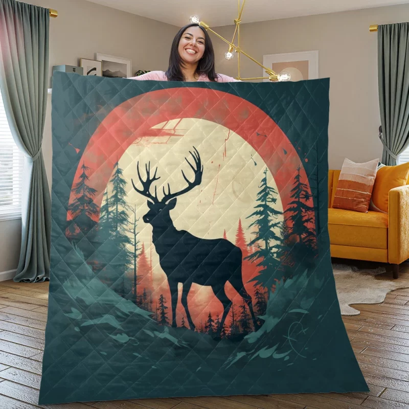 Deer Wildlife Photography Quilt Blanket