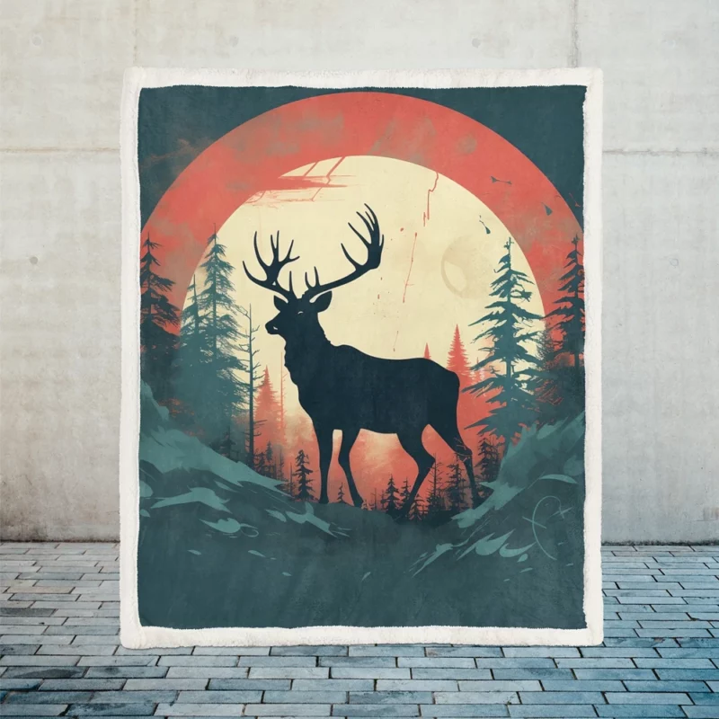 Deer Wildlife Photography Sherpa Fleece Blanket