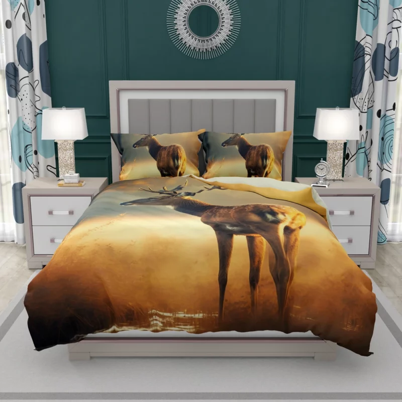 Deer in the Grasses by Water Bedding Set 2