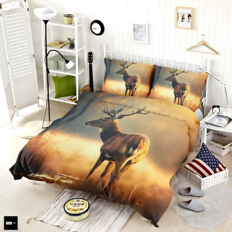 Deer in the Grasses by Water Bedding Set