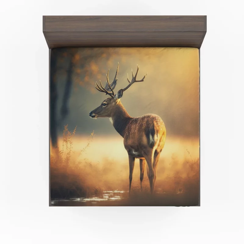 Deer in the Grasses by Water Fitted Sheet