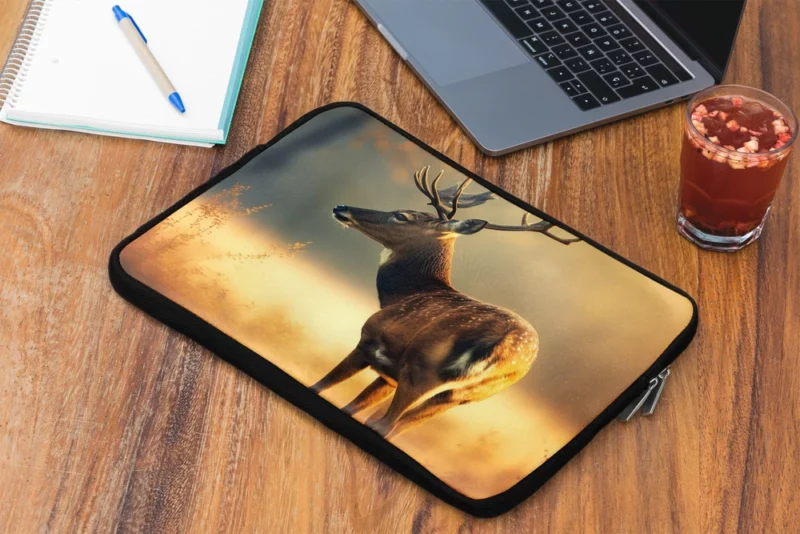 Deer in the Grasses by Water Laptop Sleeve 2