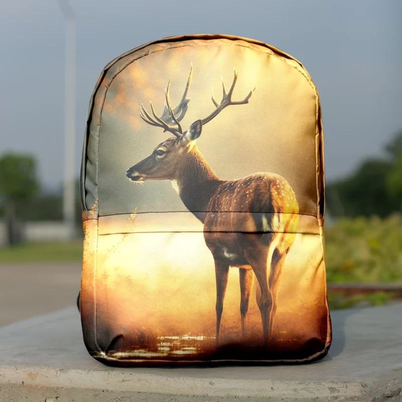 Deer in the Grasses by Water Minimalist Backpack