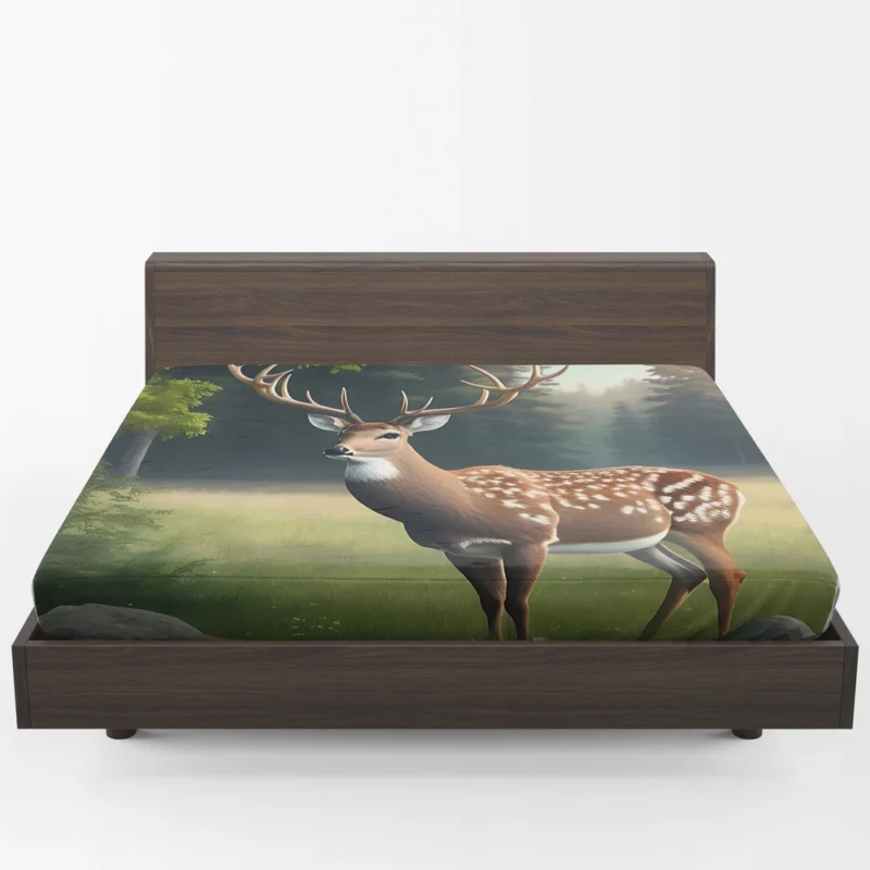 Deer in the Wilderness Fitted Sheet 1