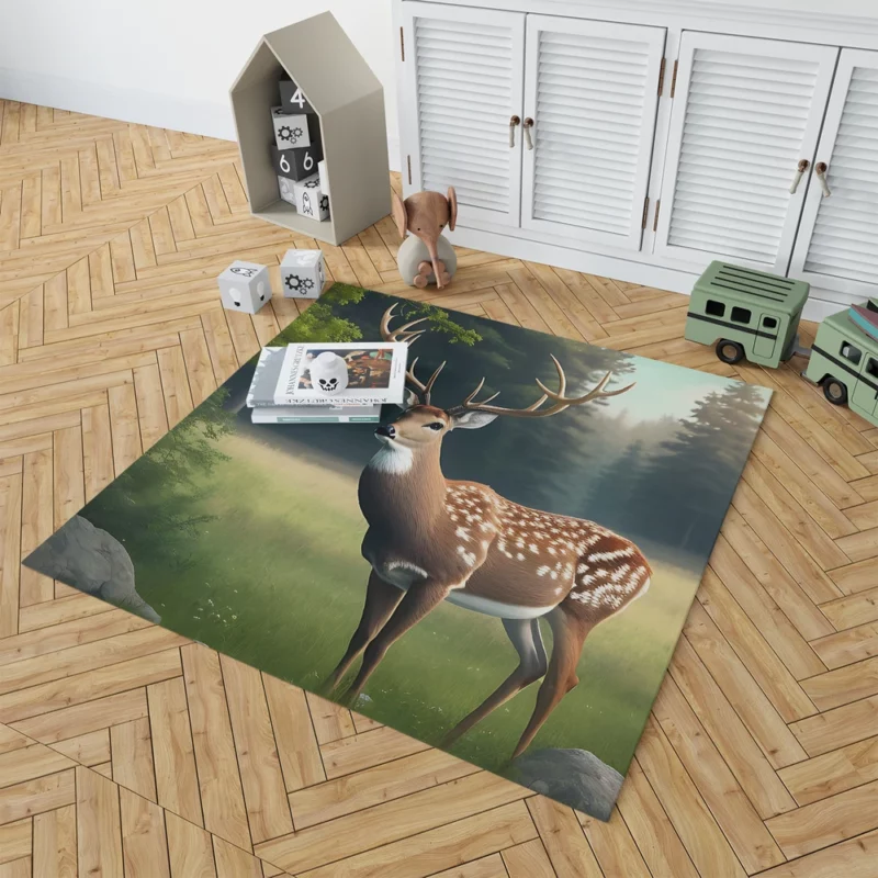 Deer in the Wilderness Rug 1