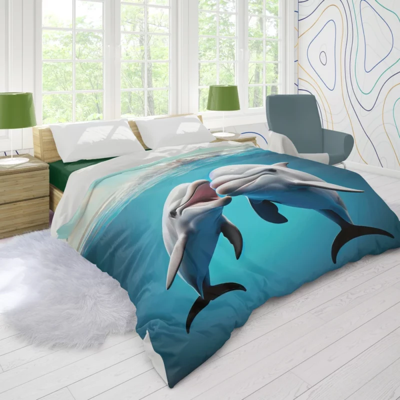 Dolphin Animation Character Duvet Cover