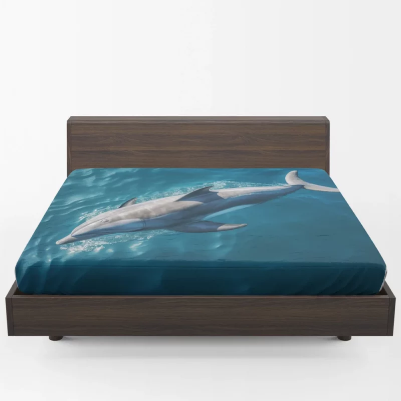 Dolphin Swimming Underwater Fitted Sheet 1