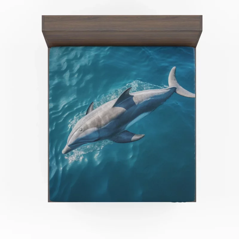 Dolphin Swimming Underwater Fitted Sheet