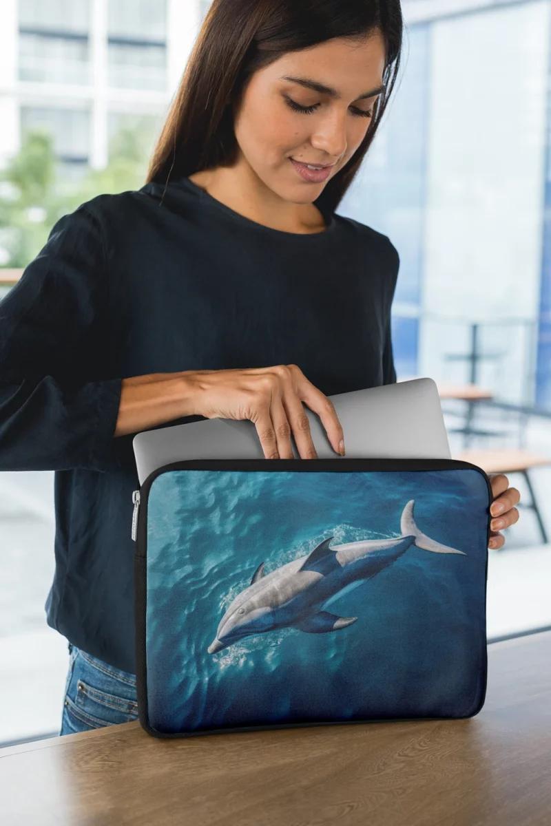 Dolphin Swimming Underwater Laptop Sleeve 1