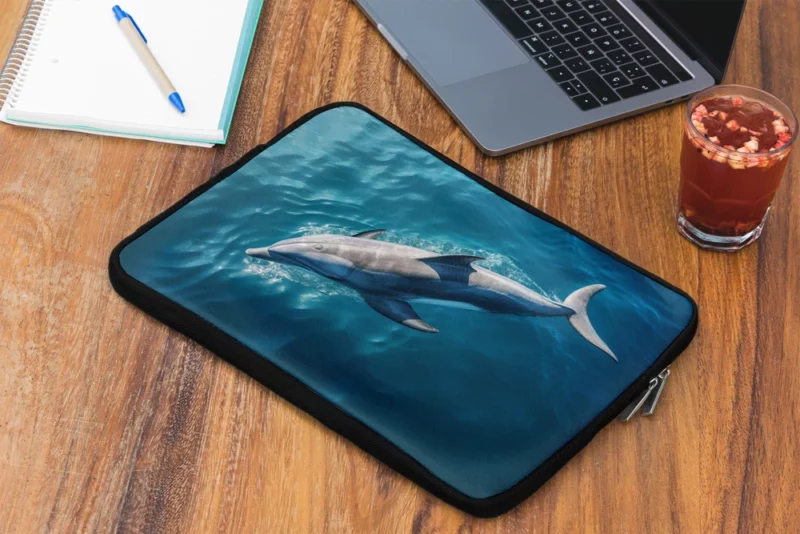 Dolphin Swimming Underwater Laptop Sleeve 2