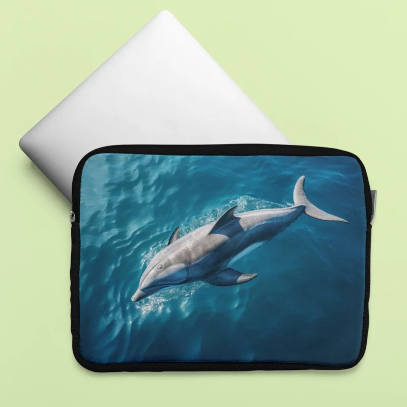 Dolphin Swimming Underwater Laptop Sleeve