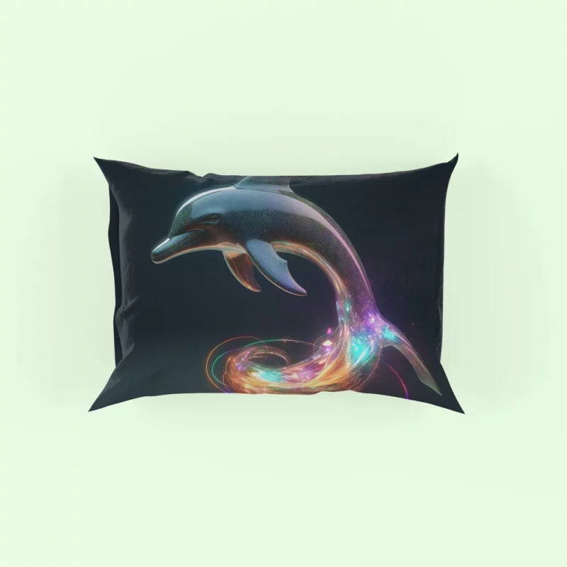 Dolphin With Rainbow Light Pillow Case