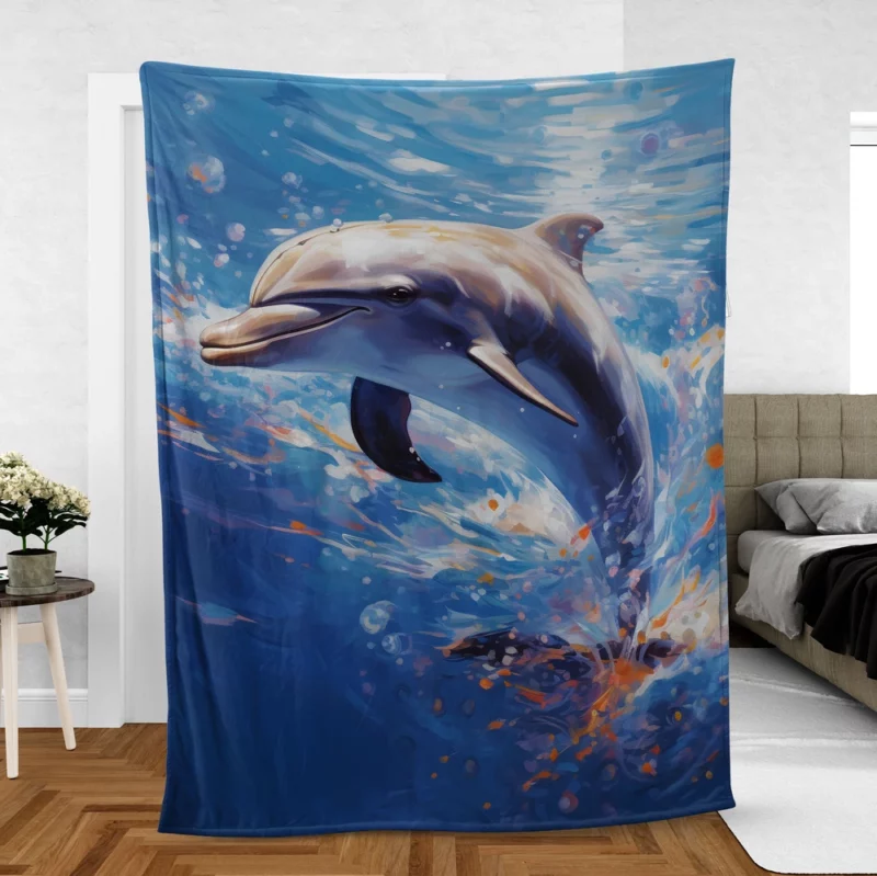 Dolphin World Animal Day Fleece Blanket