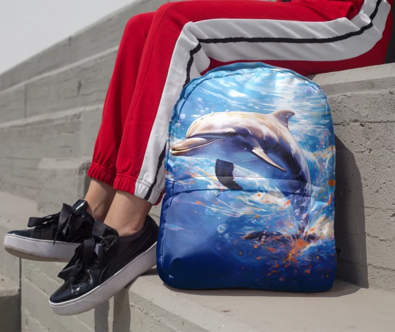 Dolphin World Animal Day Minimalist Backpack 1