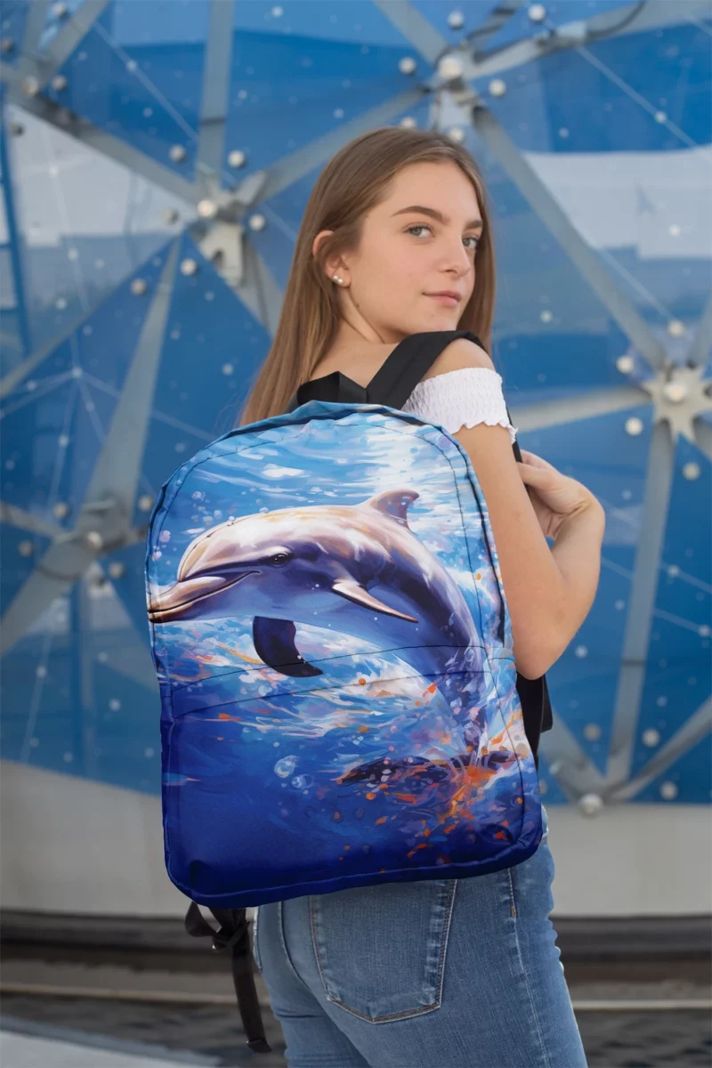 Dolphin World Animal Day Minimalist Backpack 2