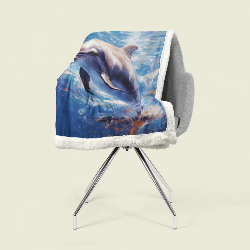 Dolphin World Animal Day Sherpa Fleece Blanket 1