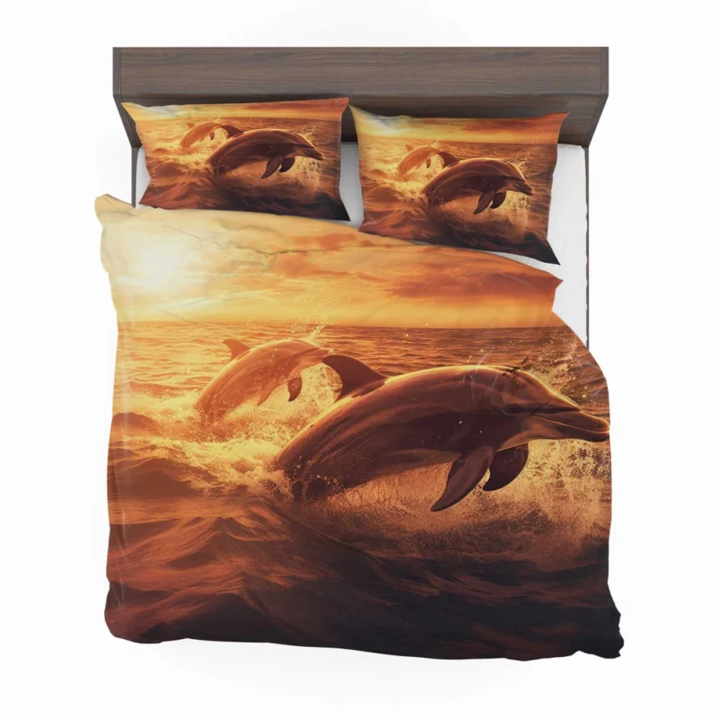 Dolphins Jumping at Sunrise Bedding Set 2