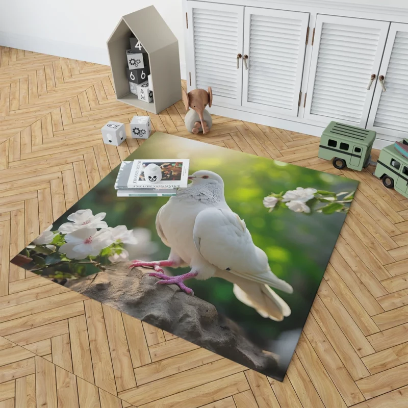 Dove Among Plants and Stone Rug 1