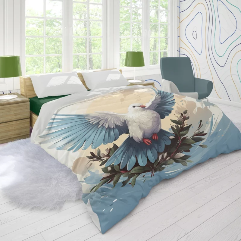 Dove Cartoon Logo Duvet Cover