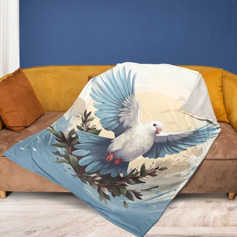 Dove Cartoon Logo Fleece Blanket 1