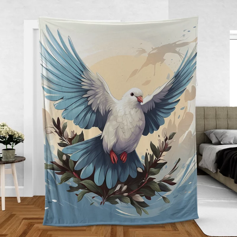 Dove Cartoon Logo Fleece Blanket