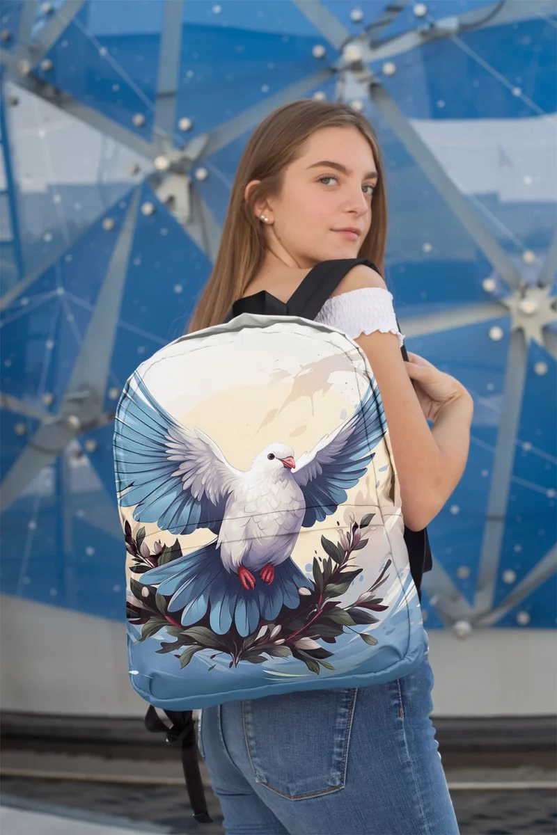 Dove Cartoon Logo Minimalist Backpack 2