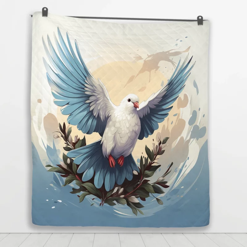 Dove Cartoon Logo Quilt Blanket 1