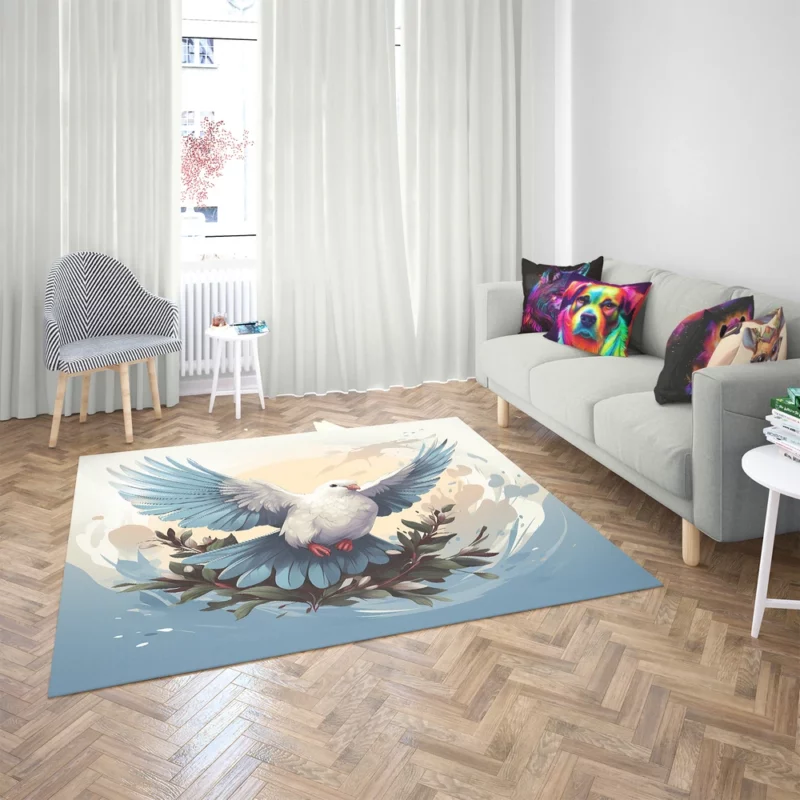 Dove Cartoon Logo Rug 2