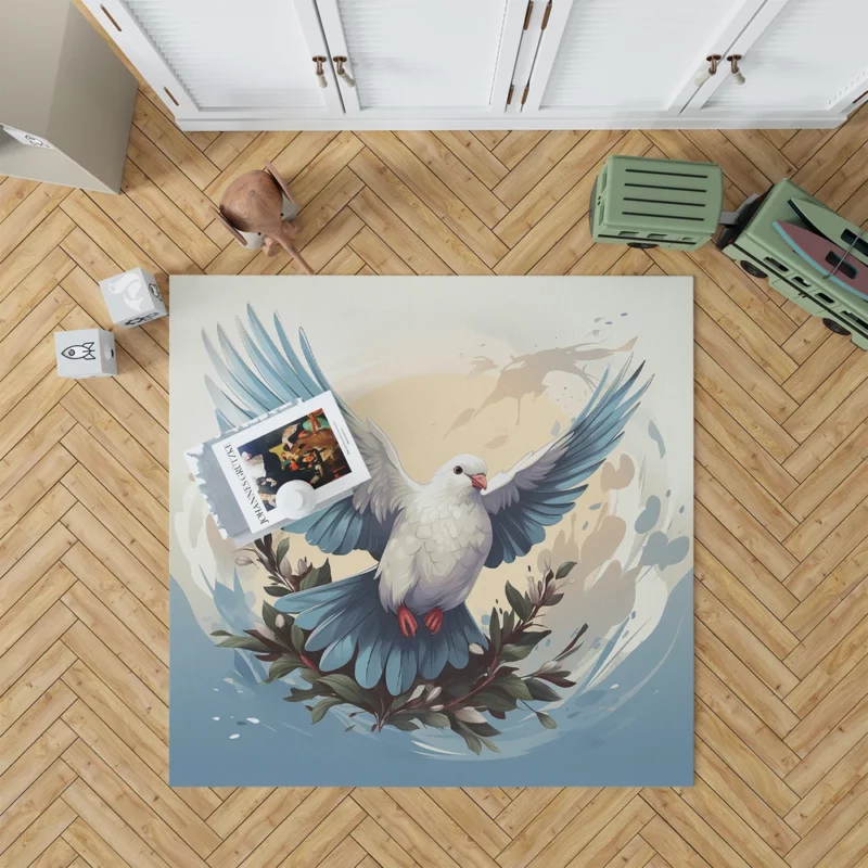 Dove Cartoon Logo Rug