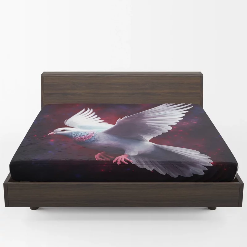 Dove Flying in Painted Sky Fitted Sheet 1