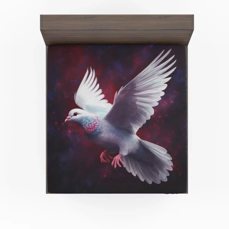 Dove Flying in Painted Sky Fitted Sheet