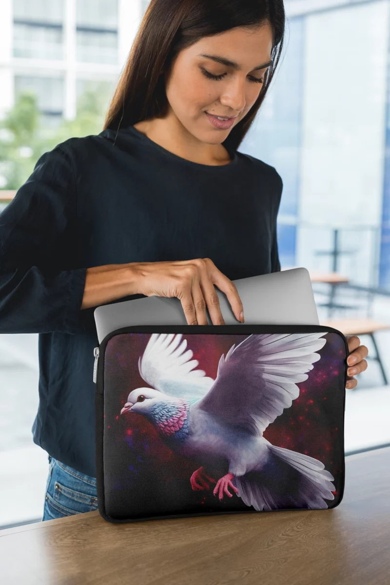 Dove Flying in Painted Sky Laptop Sleeve 1