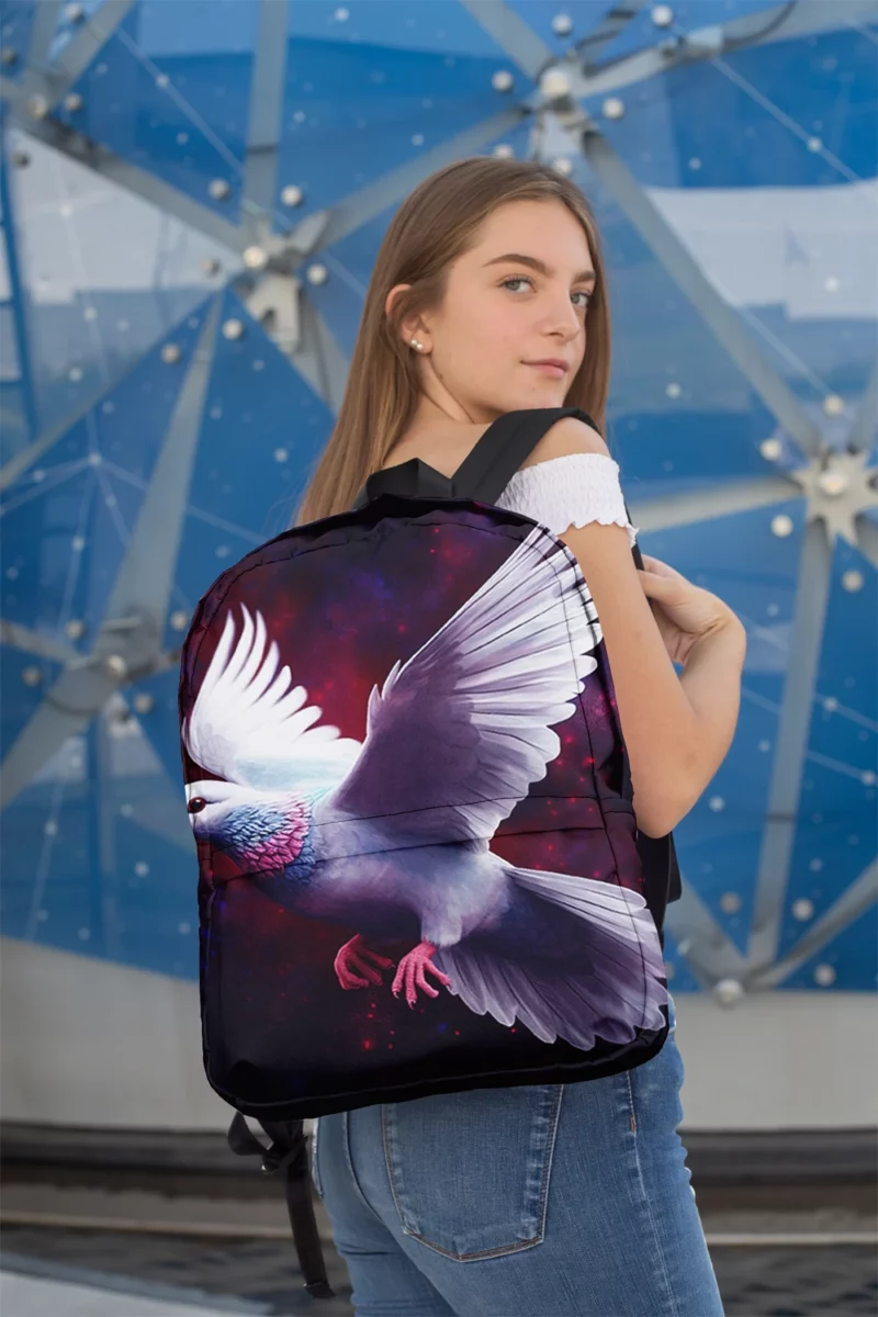 Dove Flying in Painted Sky Minimalist Backpack 2