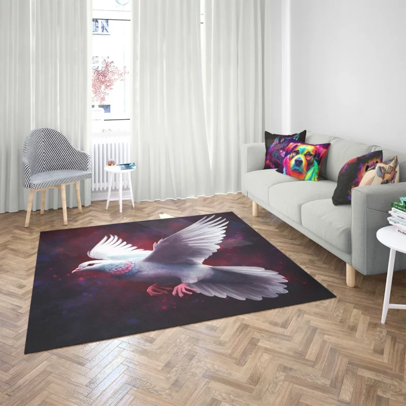 Dove Flying in Painted Sky Rug 2