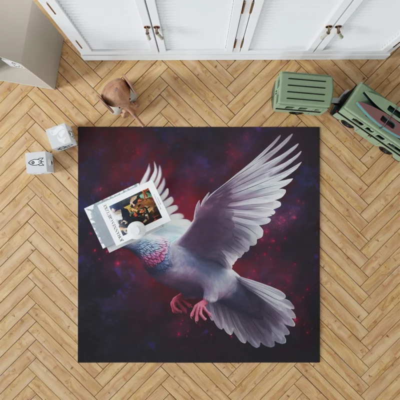 Dove Flying in Painted Sky Rug