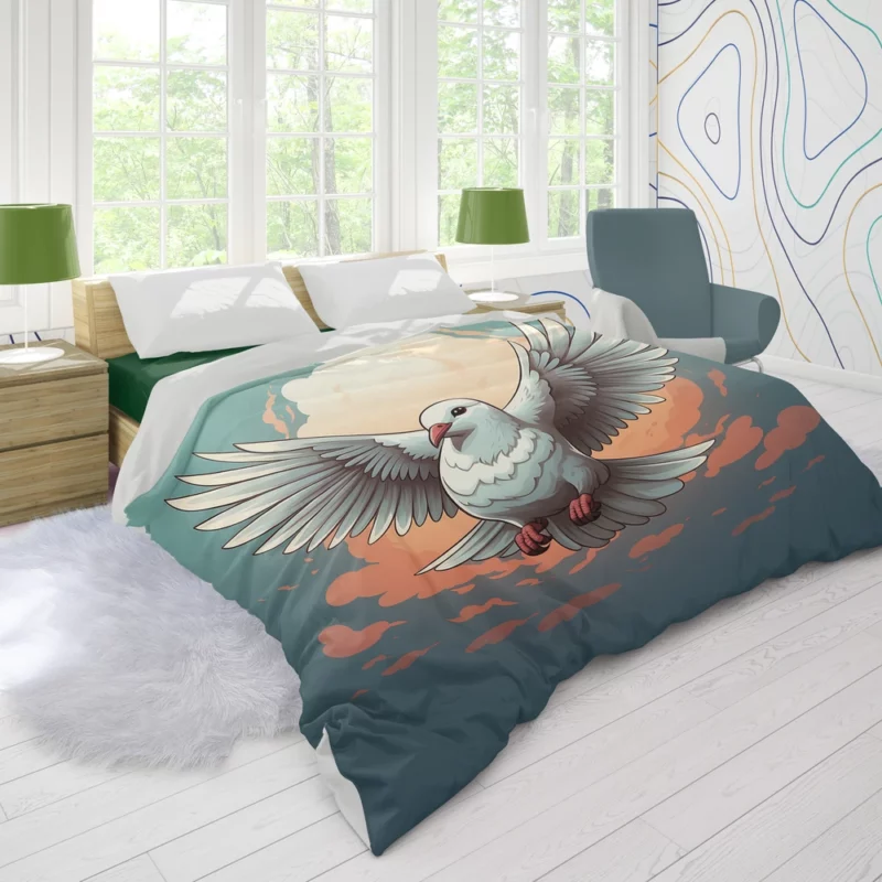 Dove Icon Design Duvet Cover