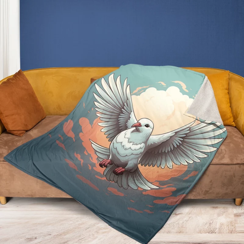 Dove Icon Design Fleece Blanket 1