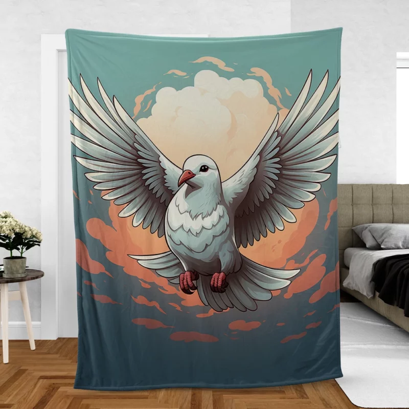 Dove Icon Design Fleece Blanket