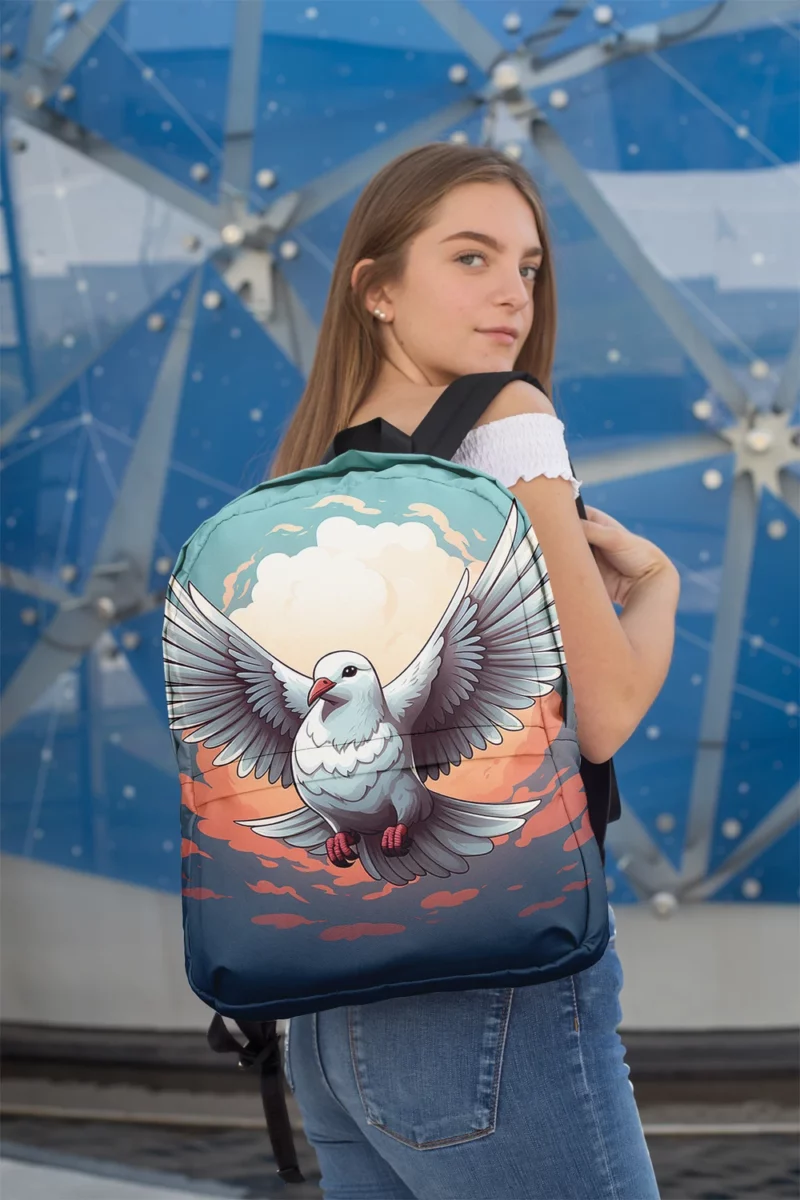 Dove Icon Design Minimalist Backpack 2