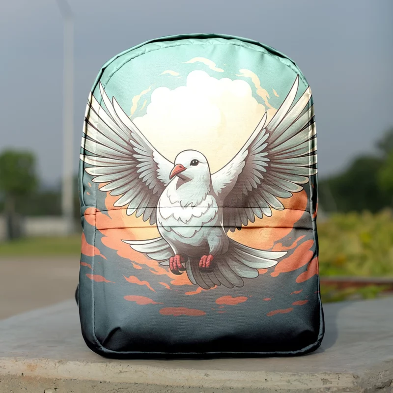 Dove Icon Design Minimalist Backpack